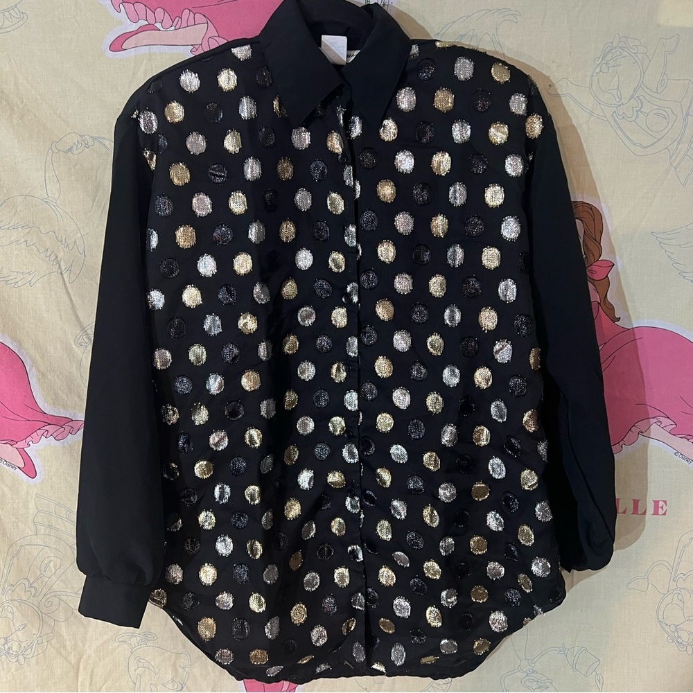 Vintage Women’s Jeri Marque Metallic Button Down Shirt